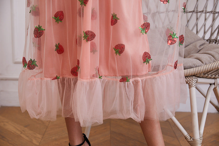 Sequin Embroidery Autumn And Winter Long-sleeved French Dress With Ruffles