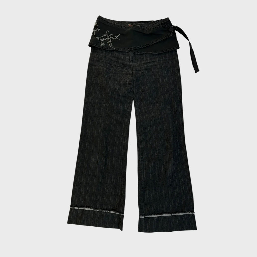 Printed Tape Thigh-length Curtain Tights