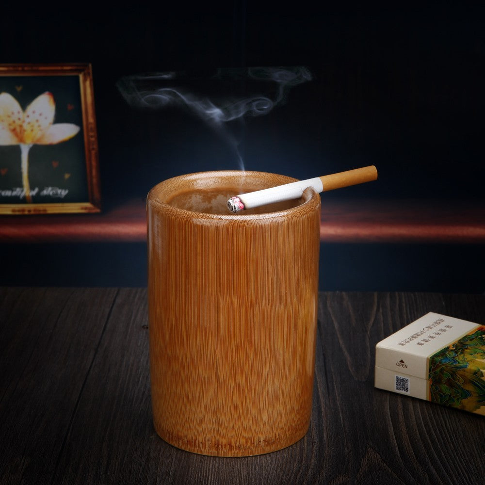 Windproof Ashtray Extra Large Bamboo With Lid