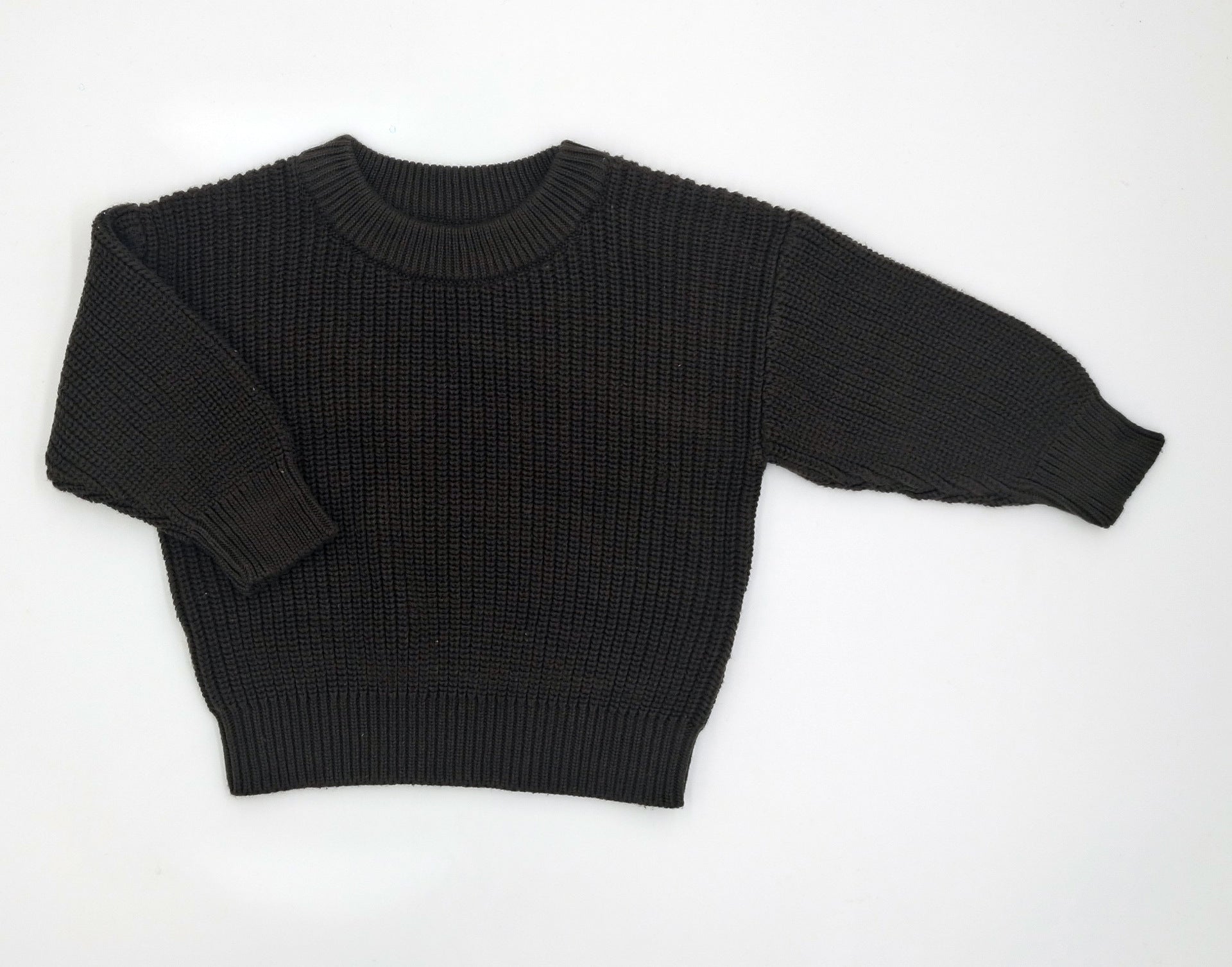 Infant Toddler Cotton Knitted Round Neck Base Sweater