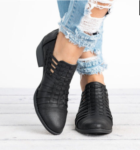 Retro Women's Solid Color Fashion Shoes