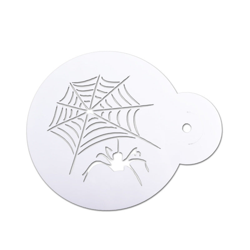 6 PCs Set Halloween Coffee Mold For Spraying Decoration Castle Spider Witch Latte Art Model Bat Castle Pumpkin Stencil