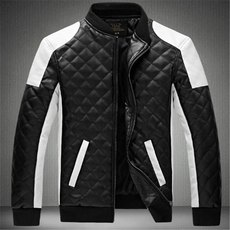 Black And White Leather Coat