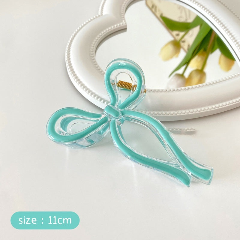 High-grade Bow Barrettes Jelly Color Dripping Oil Grip Women's Headdress