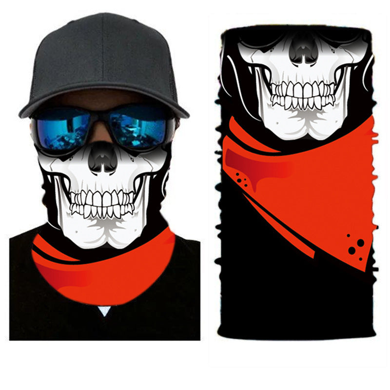 Skull Half Face Series Magic Headband Mask