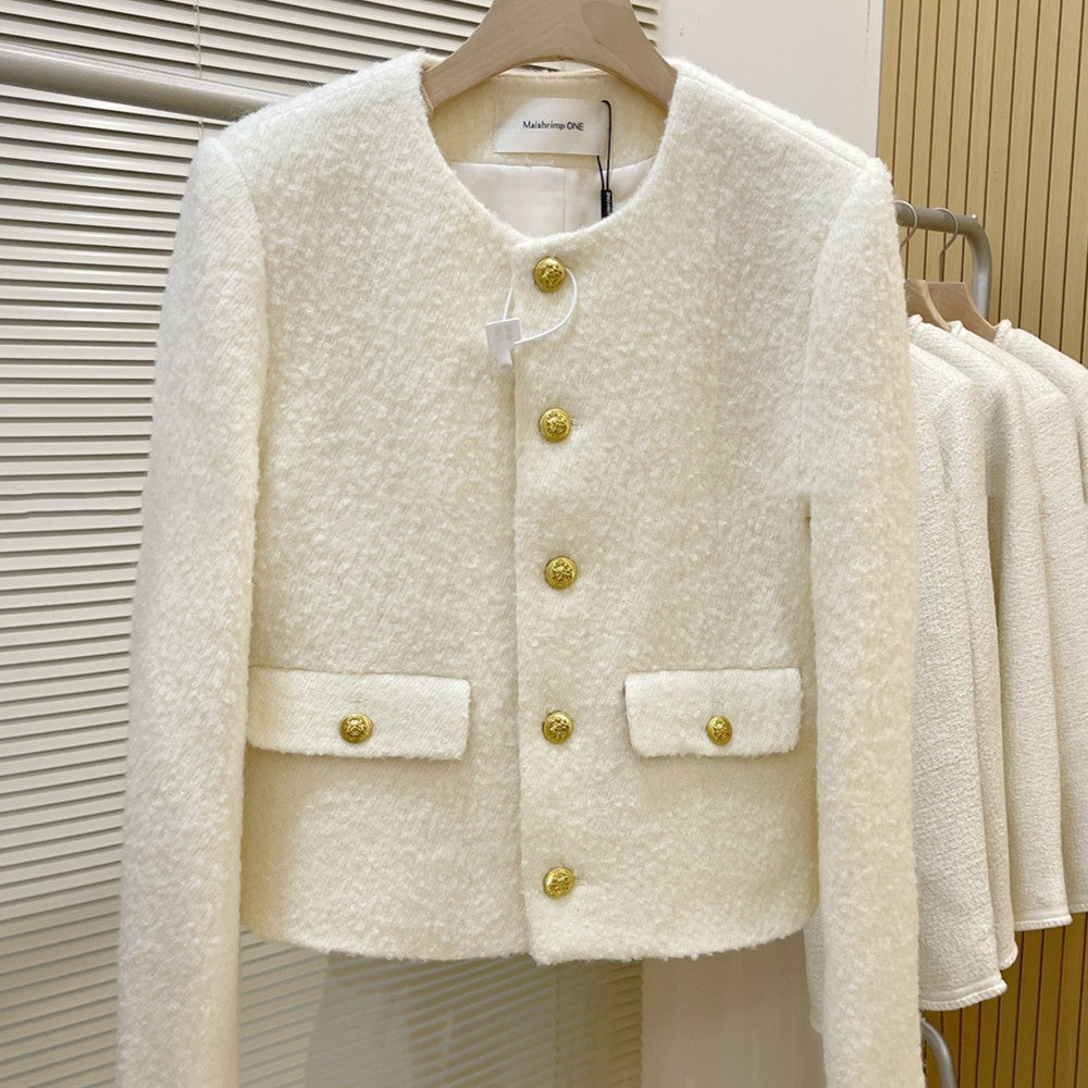 Round Neck Long-sleeved Woolen Top