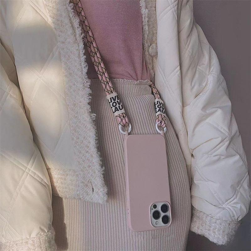 Simple Advanced Girdle Hanging Buckle Crossbody Rope Phone Case