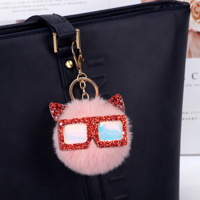 Women's Bow Pendant Plush Keychain