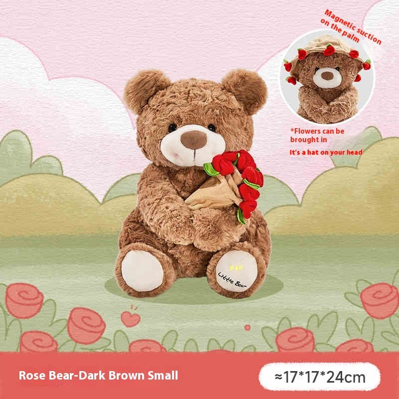 Rose Bouquet Bear Doll Plush Toy