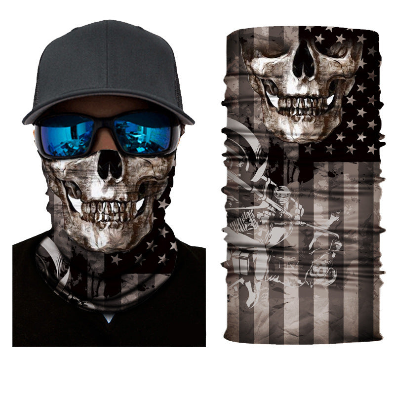Skull Half Face Series Magic Headband Mask