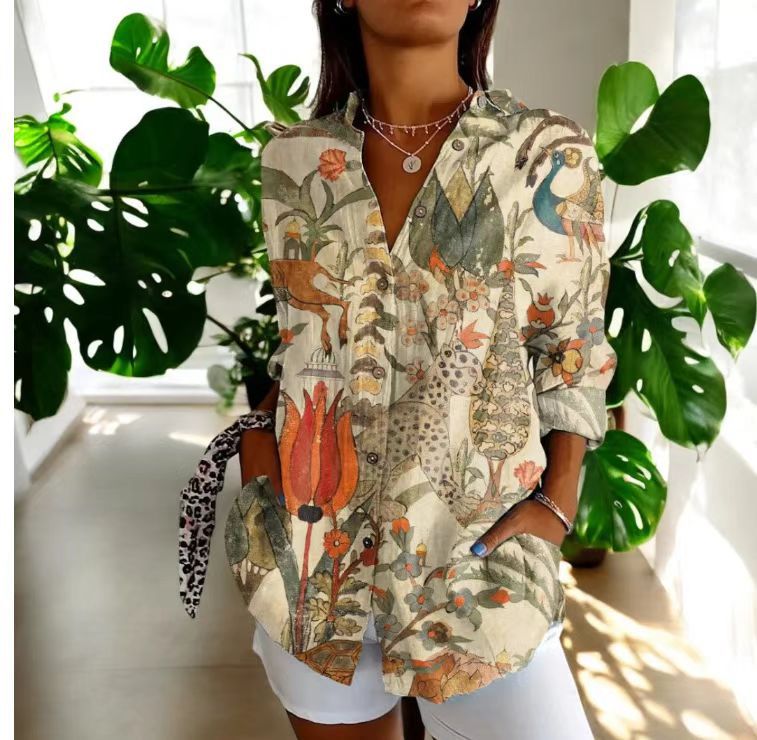 Women's Long Small Floral Print