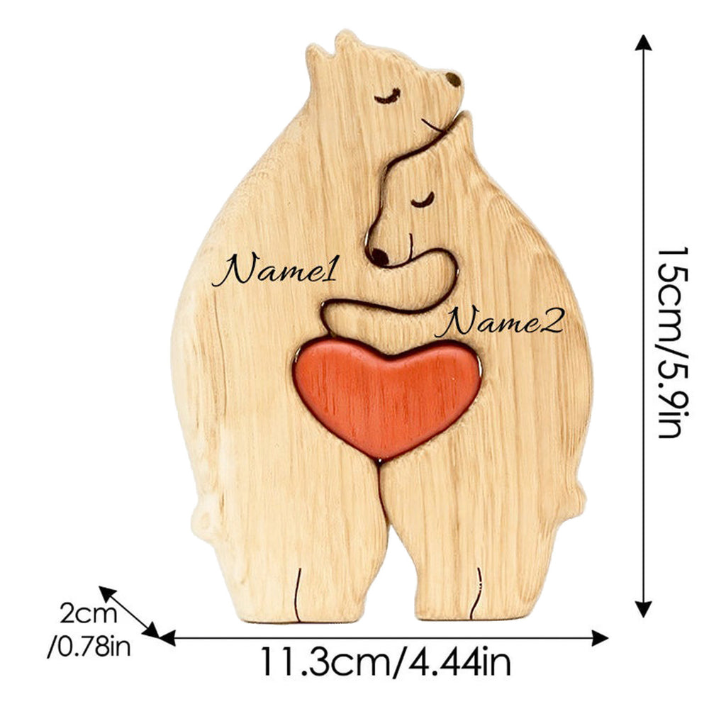Wooden Puzzle Mother And Son Bear Set Handicraft Ornaments