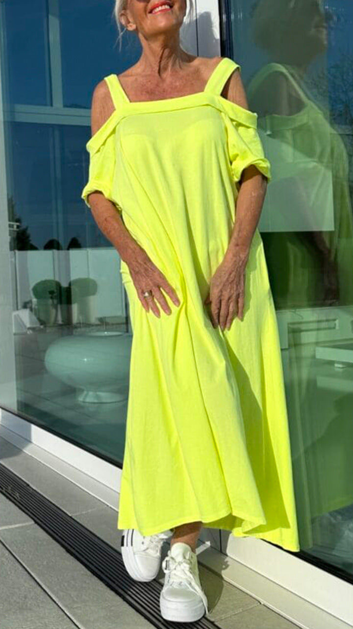 Women's Suspenders Loose Long Dress Cotton