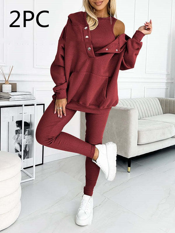 Leisure Comfortable Loose Sports Three Piece Set