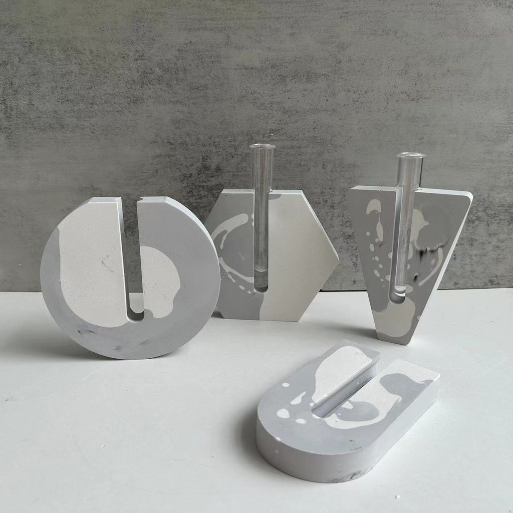 Hexagonal Round U-shaped Vase Silicone Mold Hydroponic Test Tube Vase Plaster