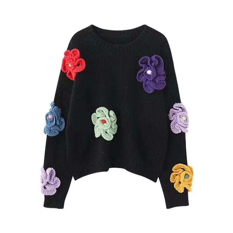 Loose-fitting Long Sleeve Sweater Design Sense Idle Style Soft Glutinous Top