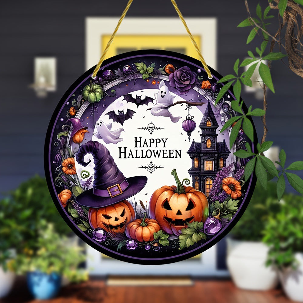 Acrylic Halloween Witch Pendant Color Disc Wall Decorations