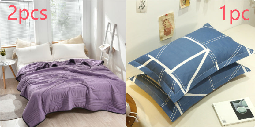 Pure Color Washed Air Conditioner Summer Cooling Thin Single Double Washable Quilt