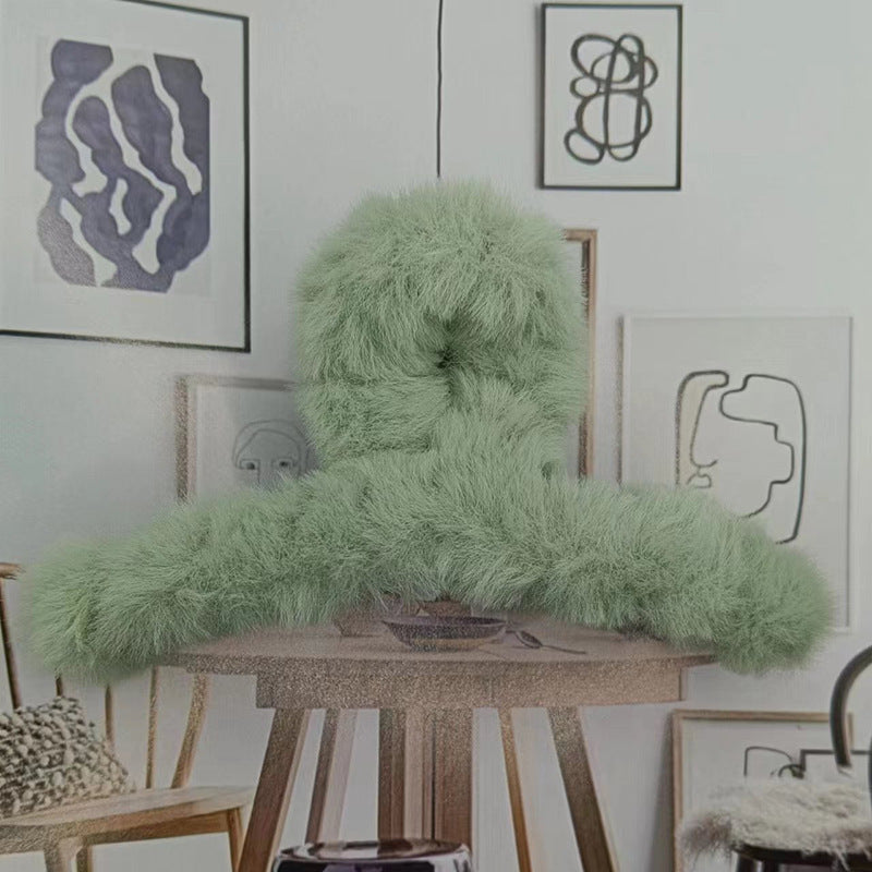 Korean Style Solid Color Plush Shark Clip Headdress