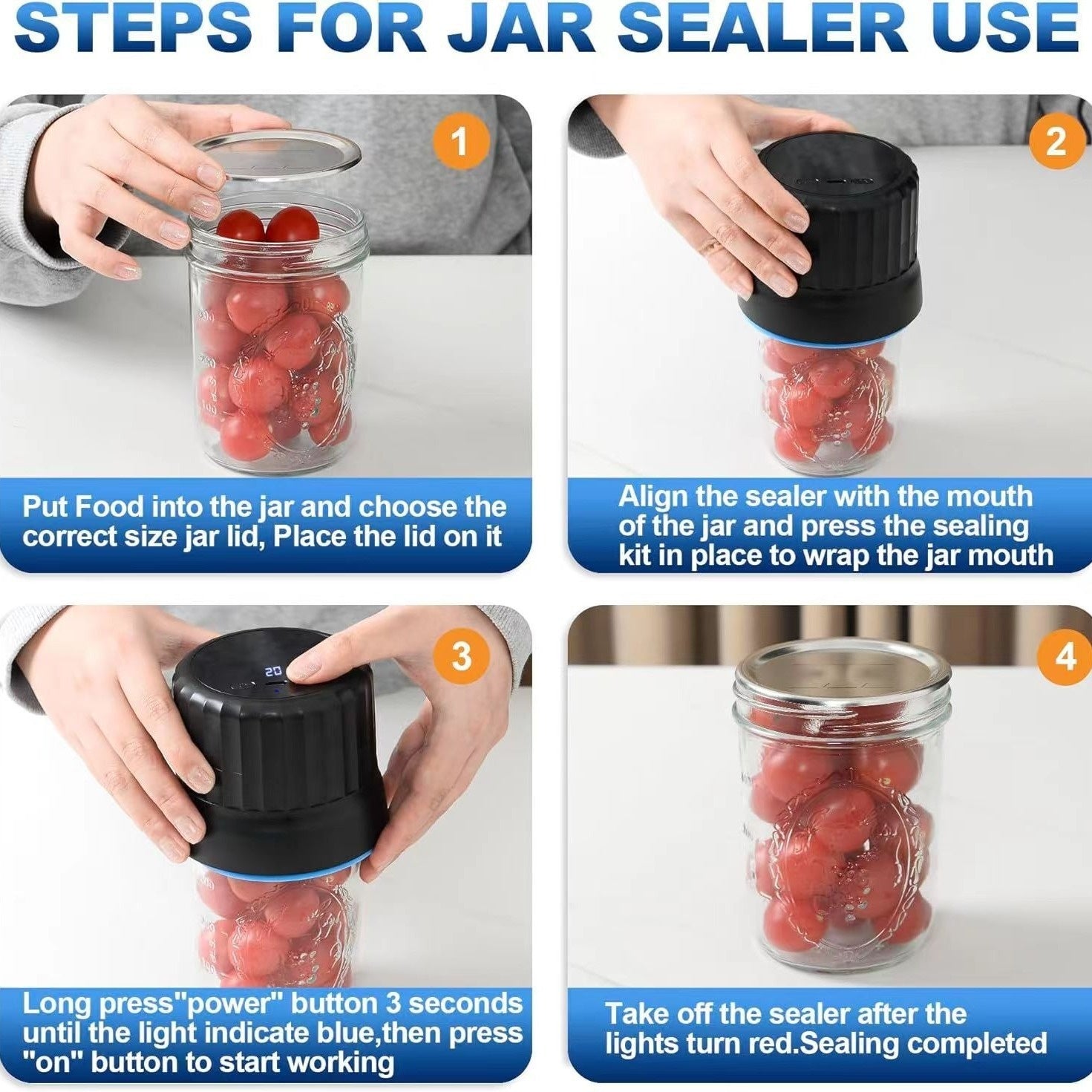 Electric Mason Jar Vacuum Sealing Machine Automatic Integrated