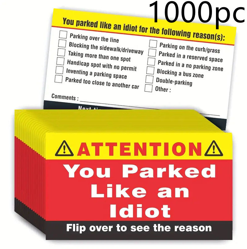 50 Bad Parking Card You Stop There Like An Idiot