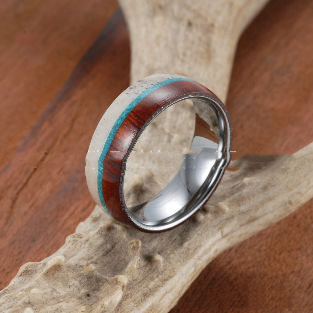 Fashion Tungsten Steel Antlers Ring