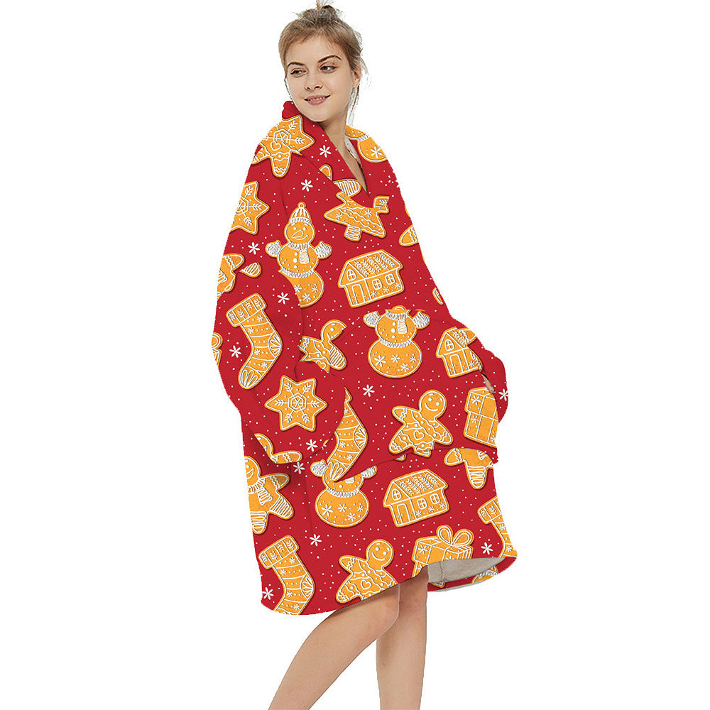 Printed warm layabout blanket hoodie