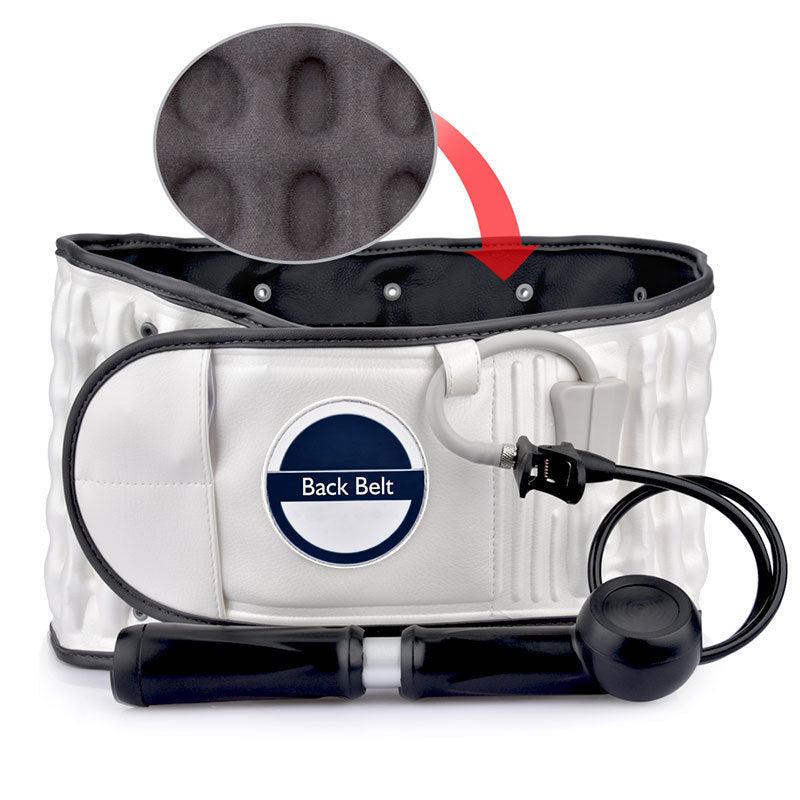 Inflatable belt lumbar traction massager