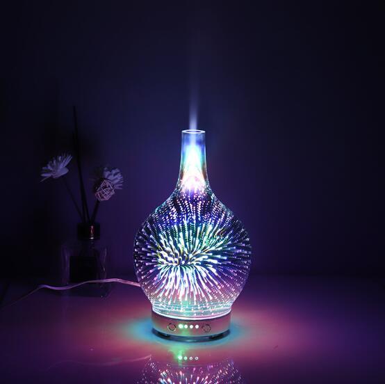 Glass colorful 3D aromatherapy machine night light