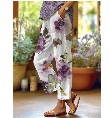 3D Digital Printing High Waist Drawstring Baggy Pants Women