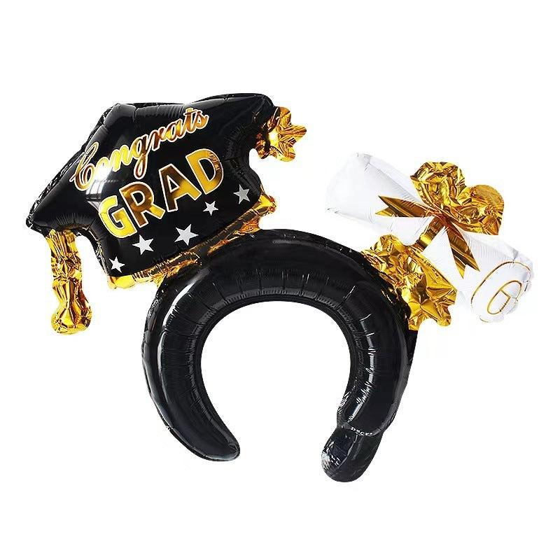 Cartoon Aluminum Film Headband Balloon Graduation Season
