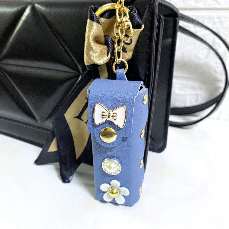 Fashion Simple Lipstick Pack Silk Scarf Keychain