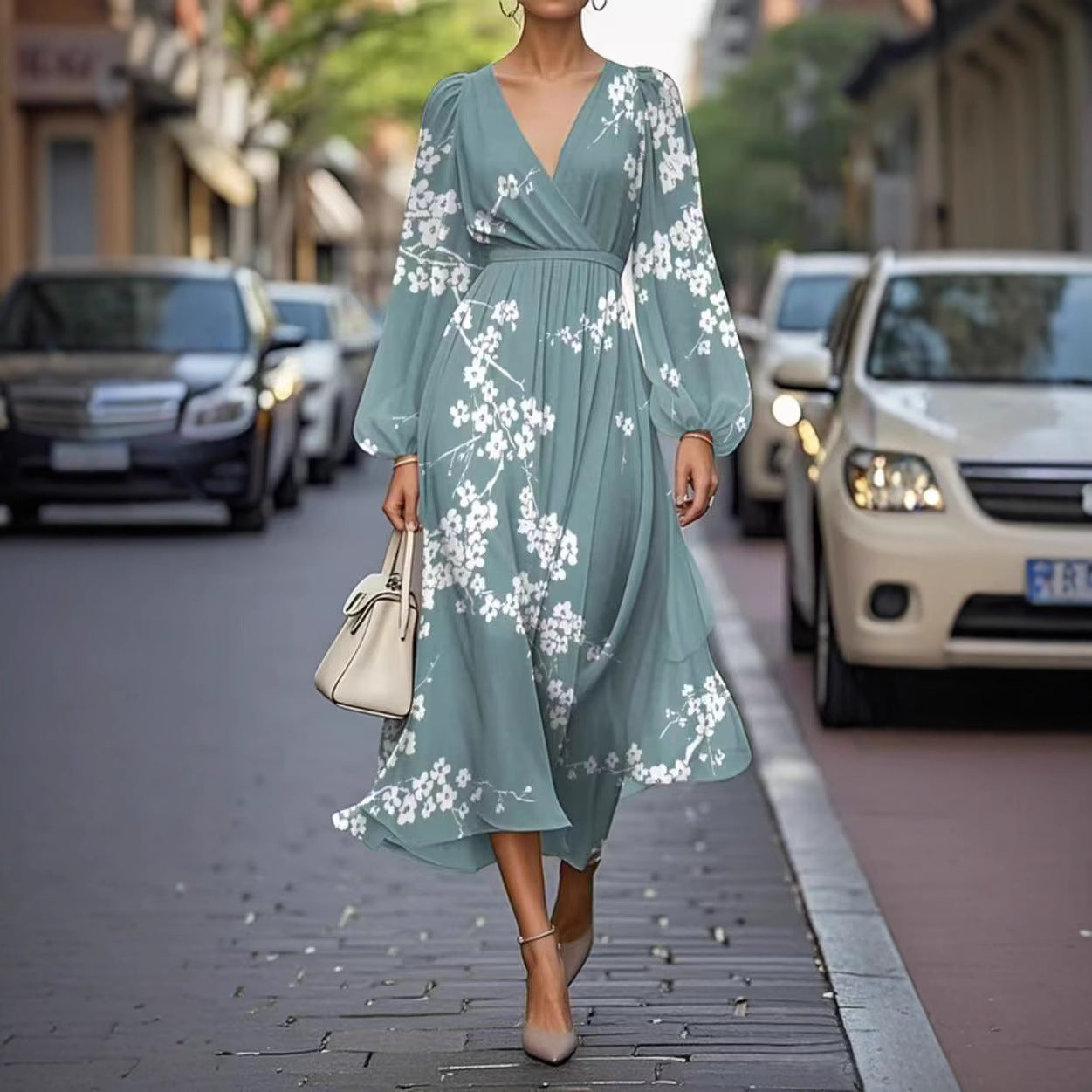 Printed Casual Retro Sexy Dress