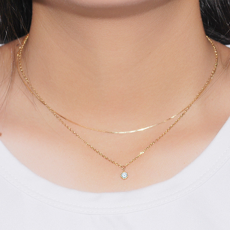 Multilayer zircon necklace