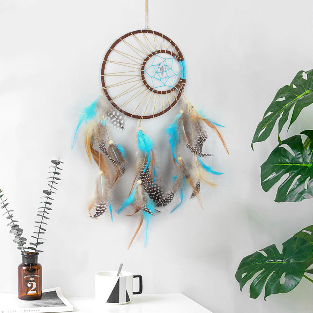 Sun And Moon Dream Catcher Pendant Woven Feather Ornaments Decorative Simple And Modern Furnishings Air
