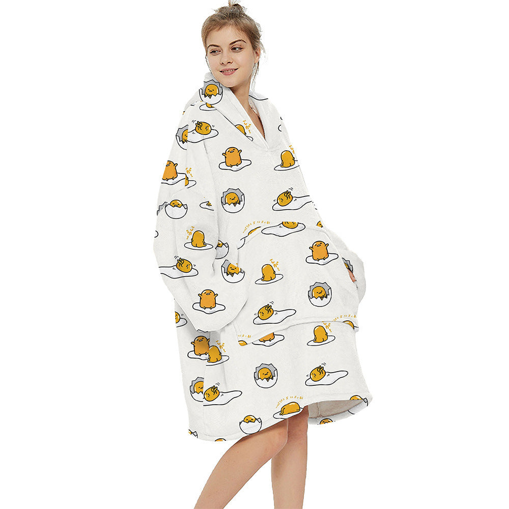 Printed warm layabout blanket hoodie