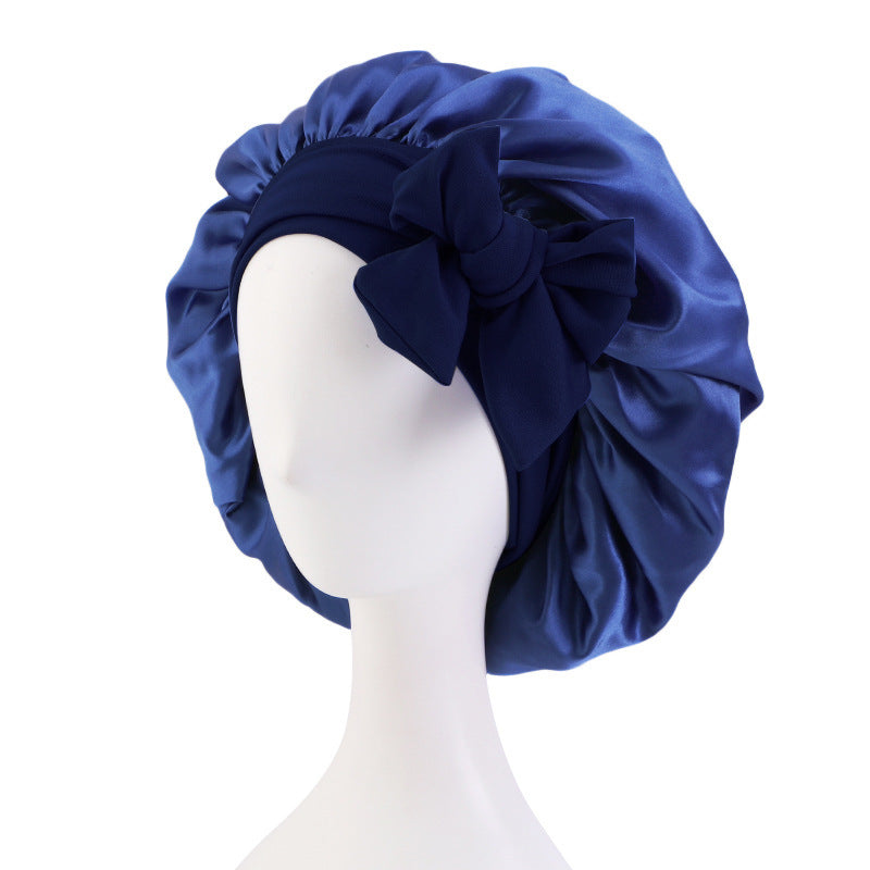 Solid Color Simulation Silk Elastic Ribbon Colored Ding Round Hat