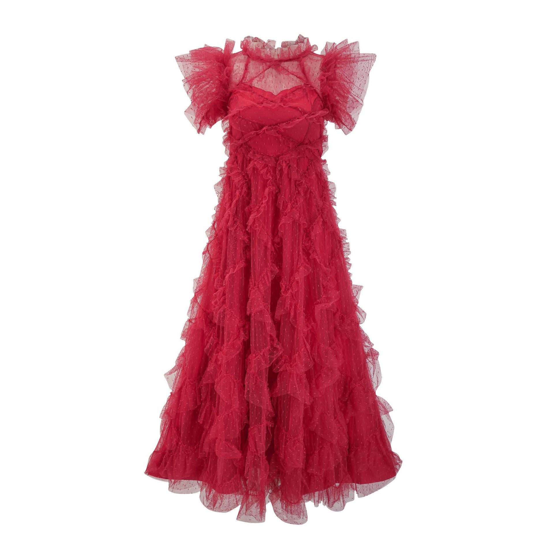 Embroidered A- Line Skirt Holiday Half Turtleneck New Printed Sleeveless Dress