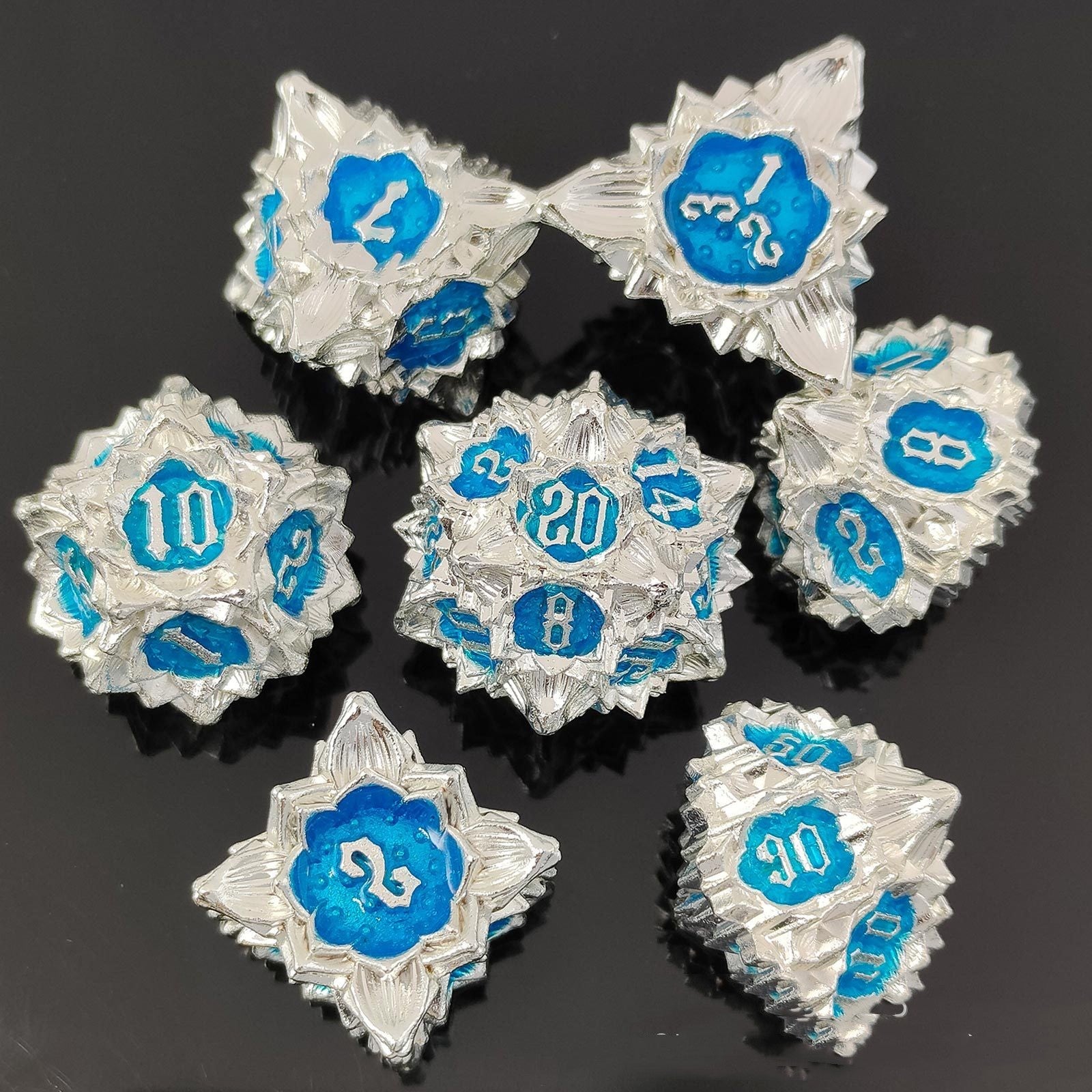 Metal Lotus Dice Polyhedron Board Game