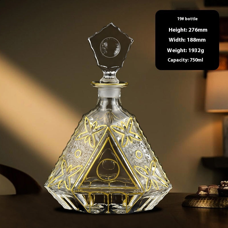 Hand-painted Gold Glass Wine Bottle Internet Celebrity Home High-end Wine