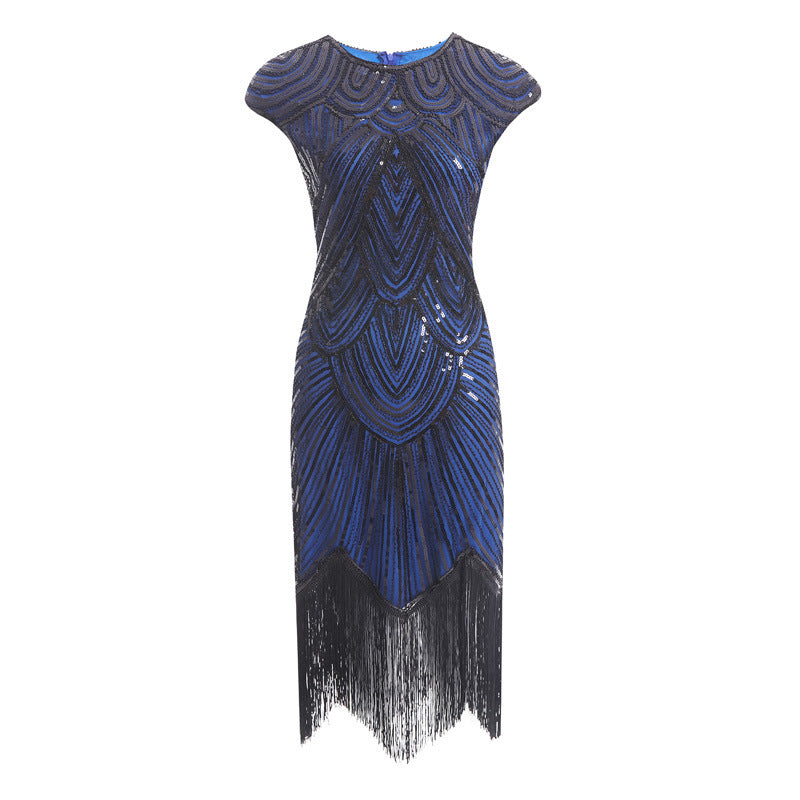 New Women's Vintage Sequin Fringe Dress Beading