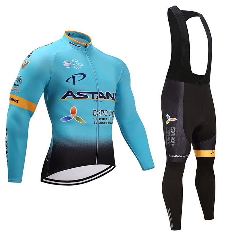 Cycling wear long-sleeved suit thin section plus velvet