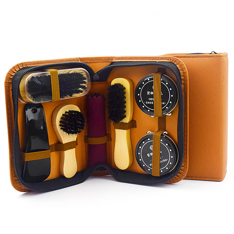 Real leather shoe care set 8 pieces