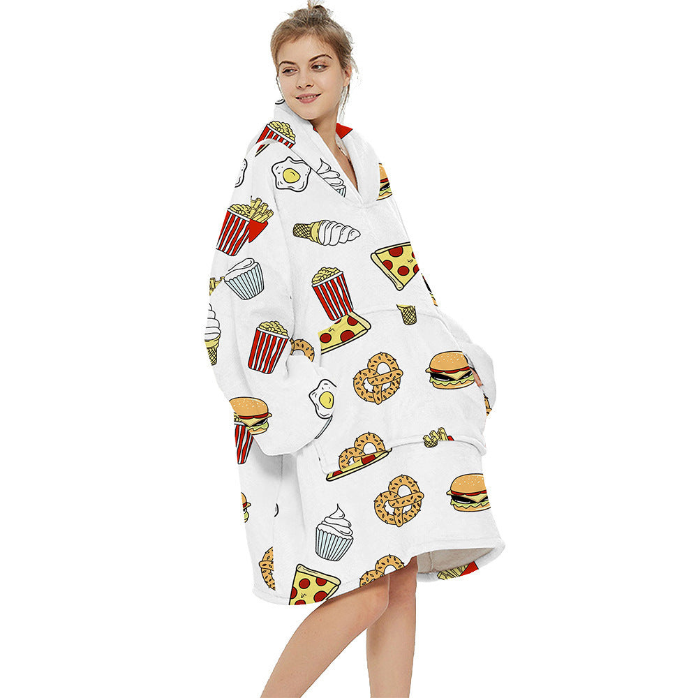 Printed warm layabout blanket hoodie