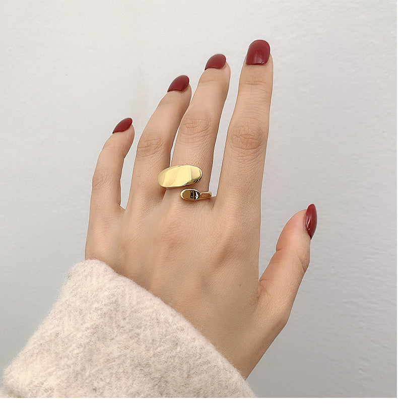 Titanium steel gold index finger ring