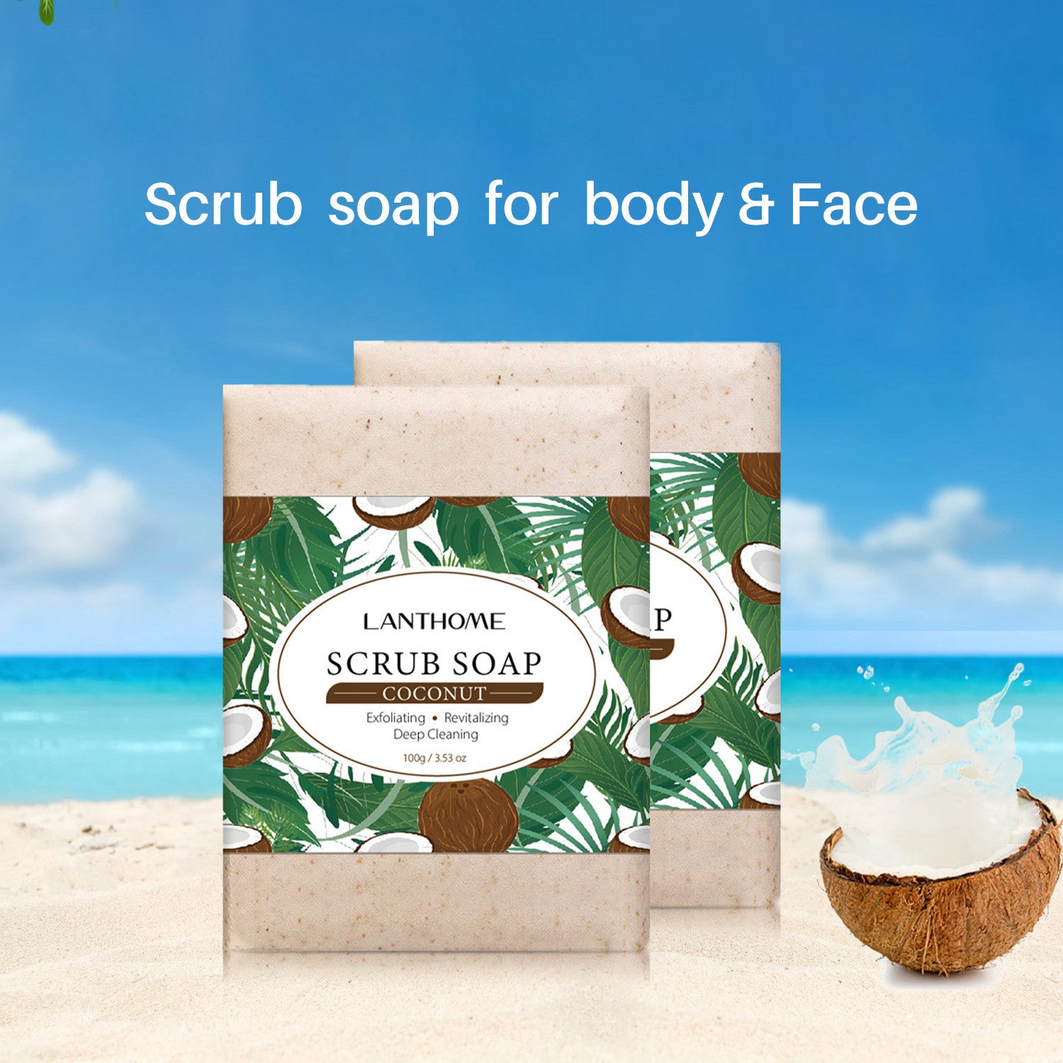 Facial Scrub Soap Essential Oil Cleansing Facial Body Scrub Soap