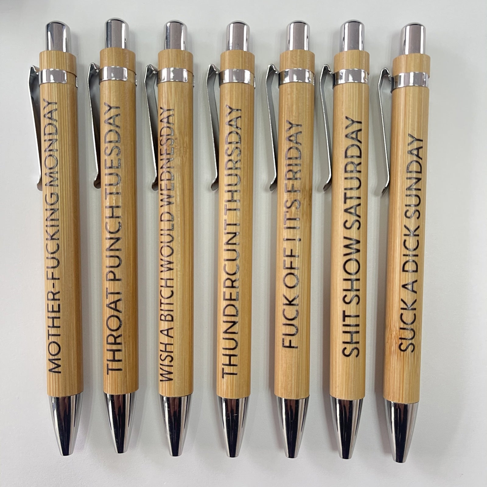 Funny 7 Days A Set Of Bamboo Ball Pens