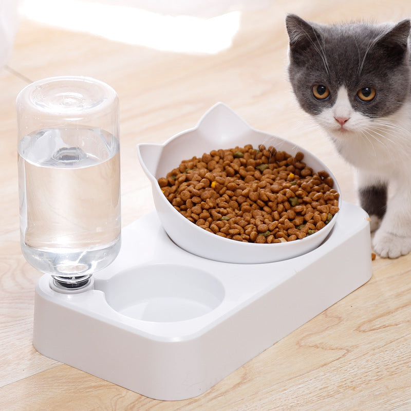 Adjustable automatic drinking cat neck bowl
