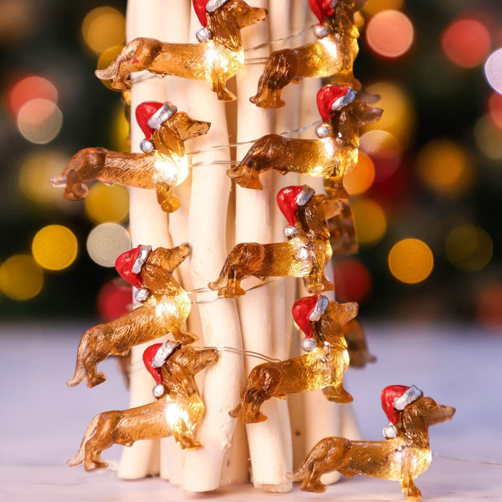Festival Decorative Lamp Resin Simulation Transparent Sausage Dog Christmas String Light