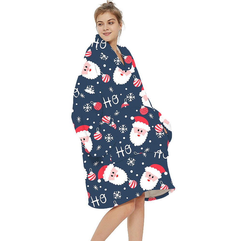 Printed warm layabout blanket hoodie